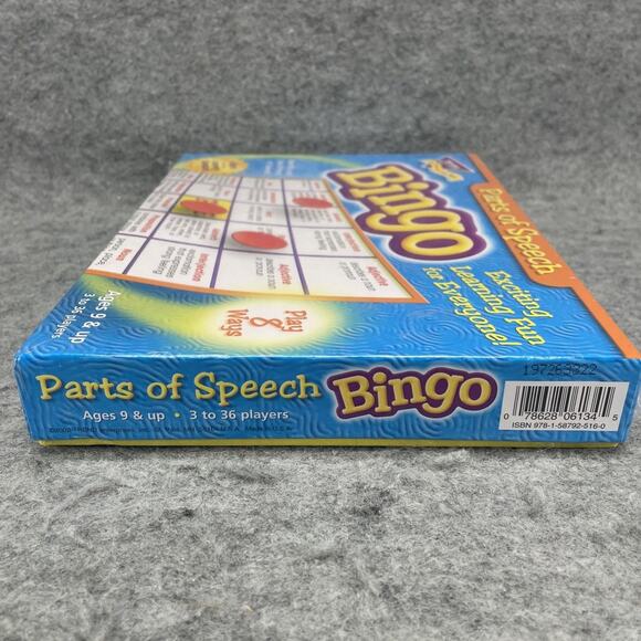 Lakeshore Bingo Parts of Speech Ages 9 & Up NEW Sealed 3 to 36 Players - Picture 5 of 7